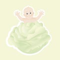 Baby in a cabbage Royalty Free Stock Photo