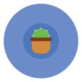Baby cactus in brown pot, icon Royalty Free Stock Photo