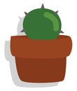Baby cactus in brown pot, icon Royalty Free Stock Photo