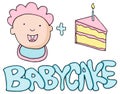 Baby Cake Valetines Message Royalty Free Stock Photo
