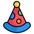 baby cap colored line icon, Merry Christmas and Happy New Year icons for web and mobile design Royalty Free Stock Photo