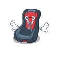 Baby car seat cartoon character design on a surprised gesture Royalty Free Stock Photo