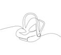 Baby car seat one line art. Continuous line drawing of childhood, safety, protection, car, transportation, personal Royalty Free Stock Photo