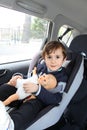 Baby in car seat for safety Royalty Free Stock Photo