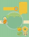 Baby Card with bee and flowers Royalty Free Stock Photo