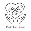 Newborn on Hand. Pediatric clinic. Isolated