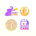 Mother and baby care, Kids care logo, motherhood