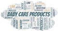 Baby Care Products word cloud create with text only. Royalty Free Stock Photo