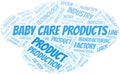 Baby Care Products word cloud create with text only. Royalty Free Stock Photo
