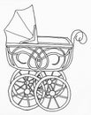 Baby Carriage, Baby Stroller Lineart