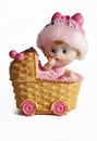 Baby Carriage Ceramic Toy Royalty Free Stock Photo