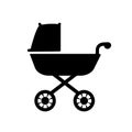 Baby carriage icon, baby stroller sign, pram