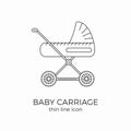 Baby carriage line icon