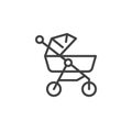 Baby carriage line icon