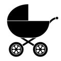 Baby Carriage Silhouette Royalty Free Stock Photo