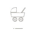 Baby carriage thin line icon. Mbe minimalism style
