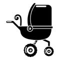 Baby carriage tricycles icon, simple black style