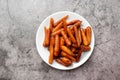 Baby carrots glazed with balsamic vinegar and roasted