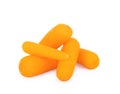 Baby Carrots Isolated with clipping path on white background Royalty Free Stock Photo