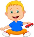 Baby Cartoon playing car toy