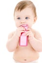 Baby with cell phone Royalty Free Stock Photo