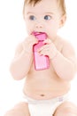 Baby with cell phone Royalty Free Stock Photo