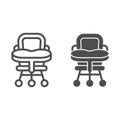 Baby chair line and glyph icon. High chair vector illustration isolated on white. Kid seat outline style design Royalty Free Stock Photo