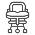 Baby chair line icon. High chair vector illustration isolated on white. Kid seat outline style design, designed for web Royalty Free Stock Photo