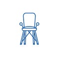 Baby chair in room line icon concept. Baby chair in room flat  vector symbol, sign, outline illustration. Royalty Free Stock Photo