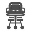 Baby chair solid icon. High chair vector illustration isolated on white. Kid seat glyph style design, designed for web Royalty Free Stock Photo