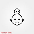 Baby changing diapers flat icon sign. vector