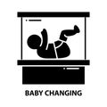 baby changing icon, black vector sign with editable strokes, concept illustration Royalty Free Stock Photo