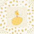 Baby Chick Illustration for Easter in Yellow Royalty Free Stock Photo