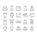 baby child infant fashion cloth icons set vector