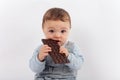 Baby and the chocolate Royalty Free Stock Photo