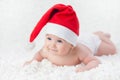 Baby in a Christmas cap Royalty Free Stock Photo