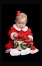 Baby and Christmas Present Royalty Free Stock Photo
