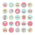 Baby circle web icon set. Royalty Free Stock Photo