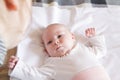 Baby Clenching Fists Royalty Free Stock Photo