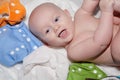 Baby with Cloth Diapers Royalty Free Stock Photo