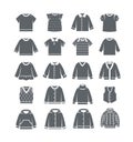 Baby cloth shirts sweaters vests solid silhouette icons