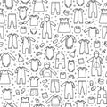 Baby clothes and accessories. Seamless pattern. Vector illustration Royalty Free Stock Photo