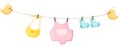 baby clothes on a clothesline