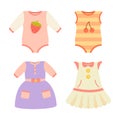 Baby Clothes Collection Dress Vector Illustration Royalty Free Stock Photo