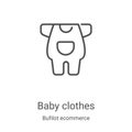 baby clothes icon vector from bufilot ecommerce collection. Thin line baby clothes outline icon vector illustration. Linear symbol
