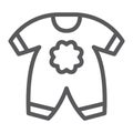 Baby clothes line icon, kid and clothing, body dress sign, vector graphics, a linear pattern on a white background.