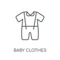 baby clothes linear icon. Modern outline baby clothes logo conce