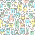 Baby clothes seamless pattern Royalty Free Stock Photo