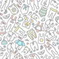 Baby clothes seamless pattern Royalty Free Stock Photo