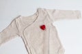 Baby clothes with test-tube and heart. Concept - IVF, in vitro fertilization. Waiting for baby, pregnant Royalty Free Stock Photo